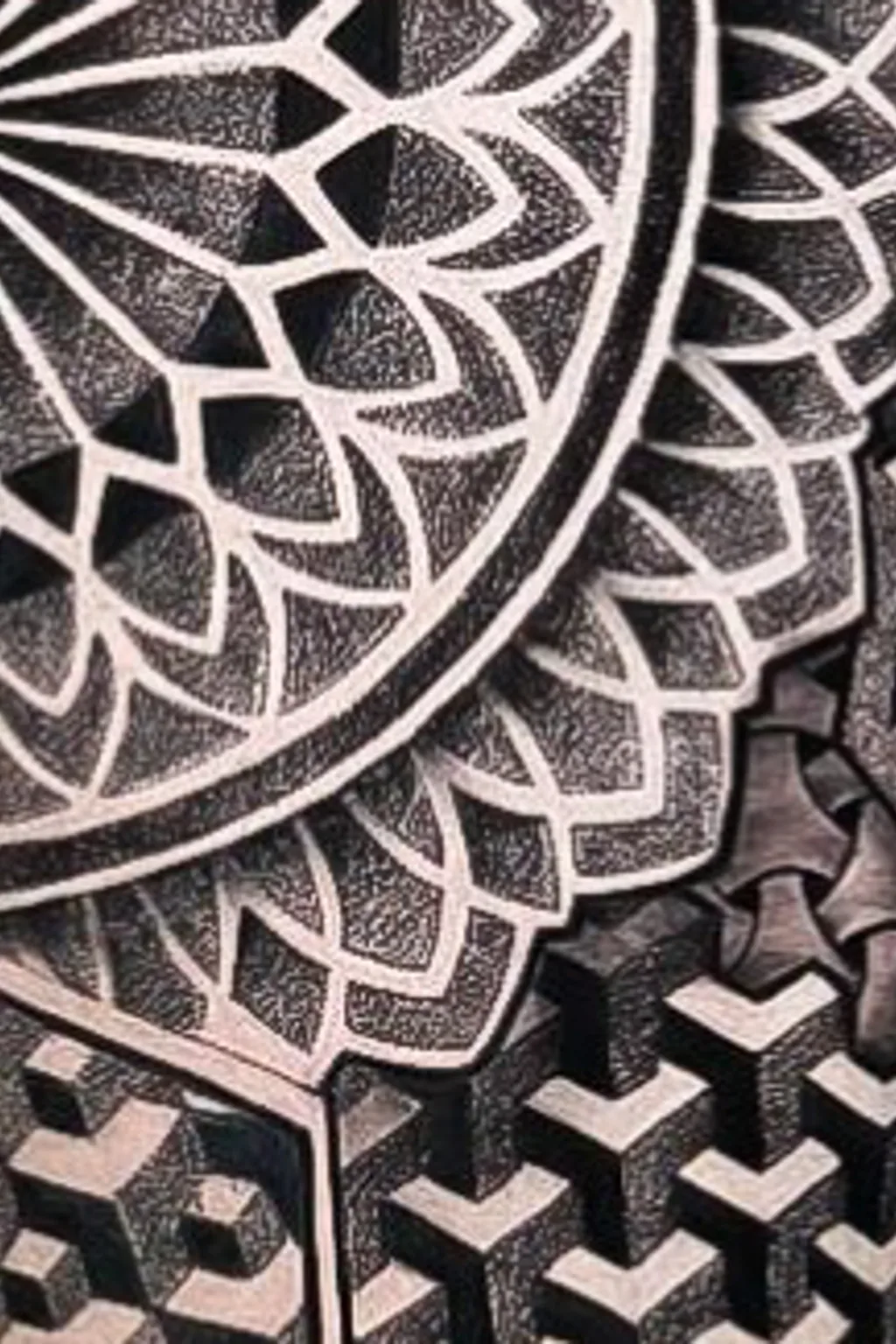 Forearm mandala band with precise geometric repetition and dotwork at Bloodline Tattoo Bali